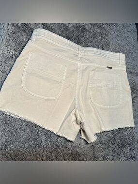 Prana Cream High-Rise Cutoff Shorts